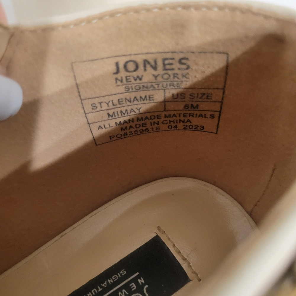 JONES NEW YORK PEPITO CREAM PEEP TOE ANKLE BOOTIES SIZE 8 - Picture 8 of 10